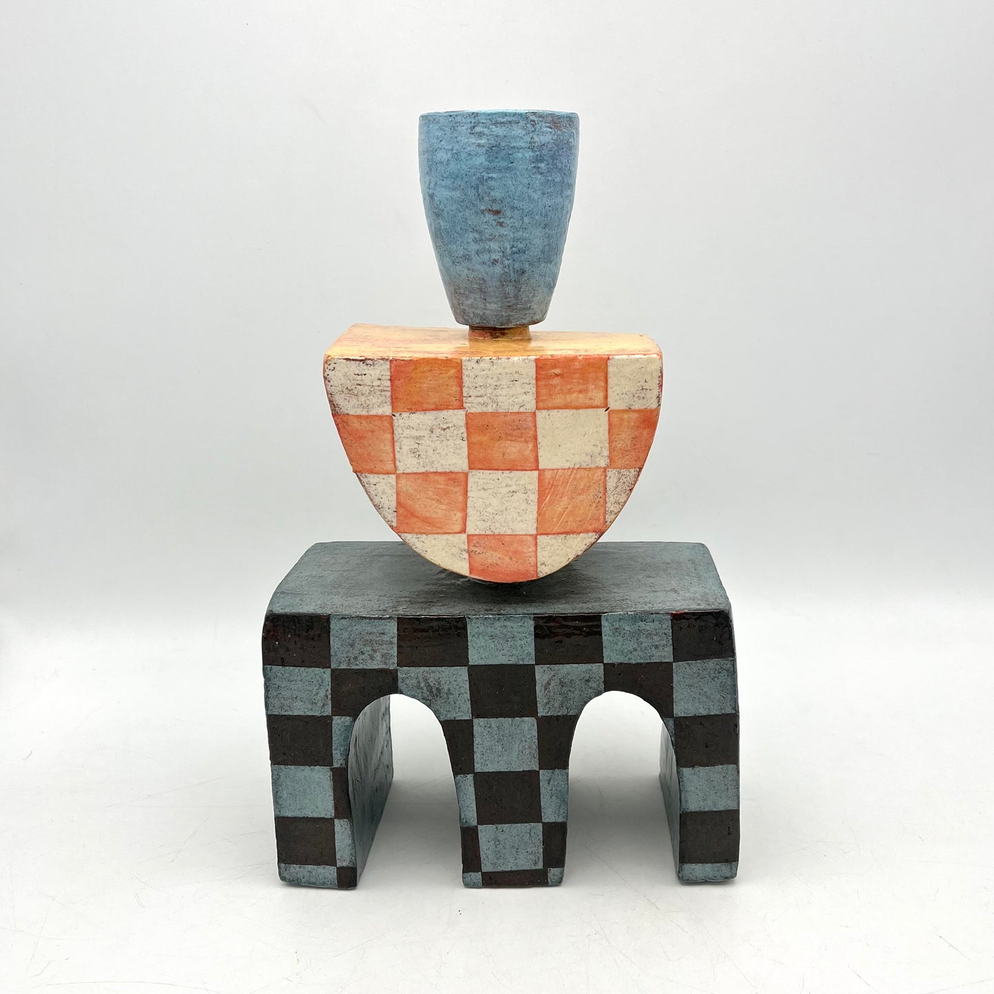 131. Checkered Stack Sculpture