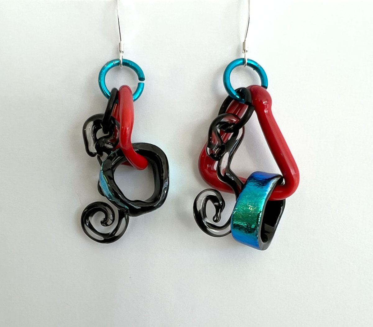 33. Lamp Work Glass Earrings