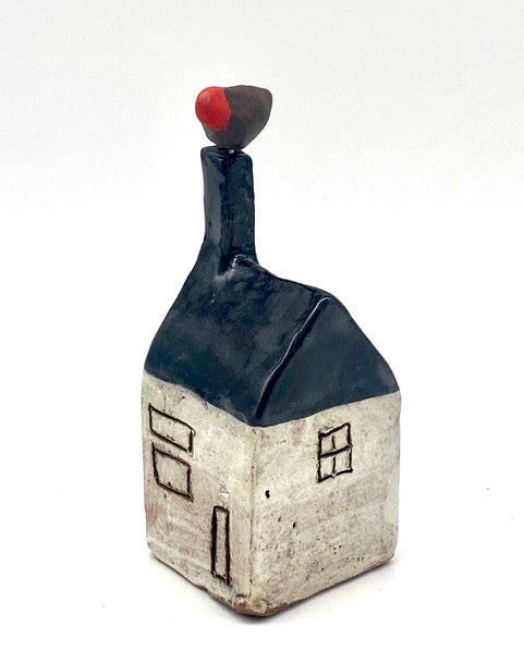 340. White House w/ Black Shiny Chimney