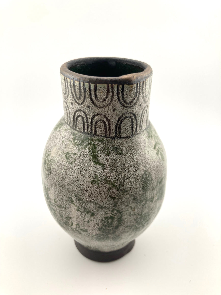 72. Bud Vase A5 (white w/ green flowers)