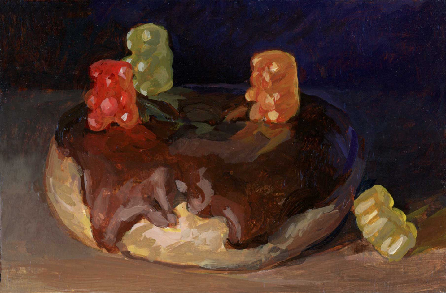 77. Gummy Bears on Chocolate Donut