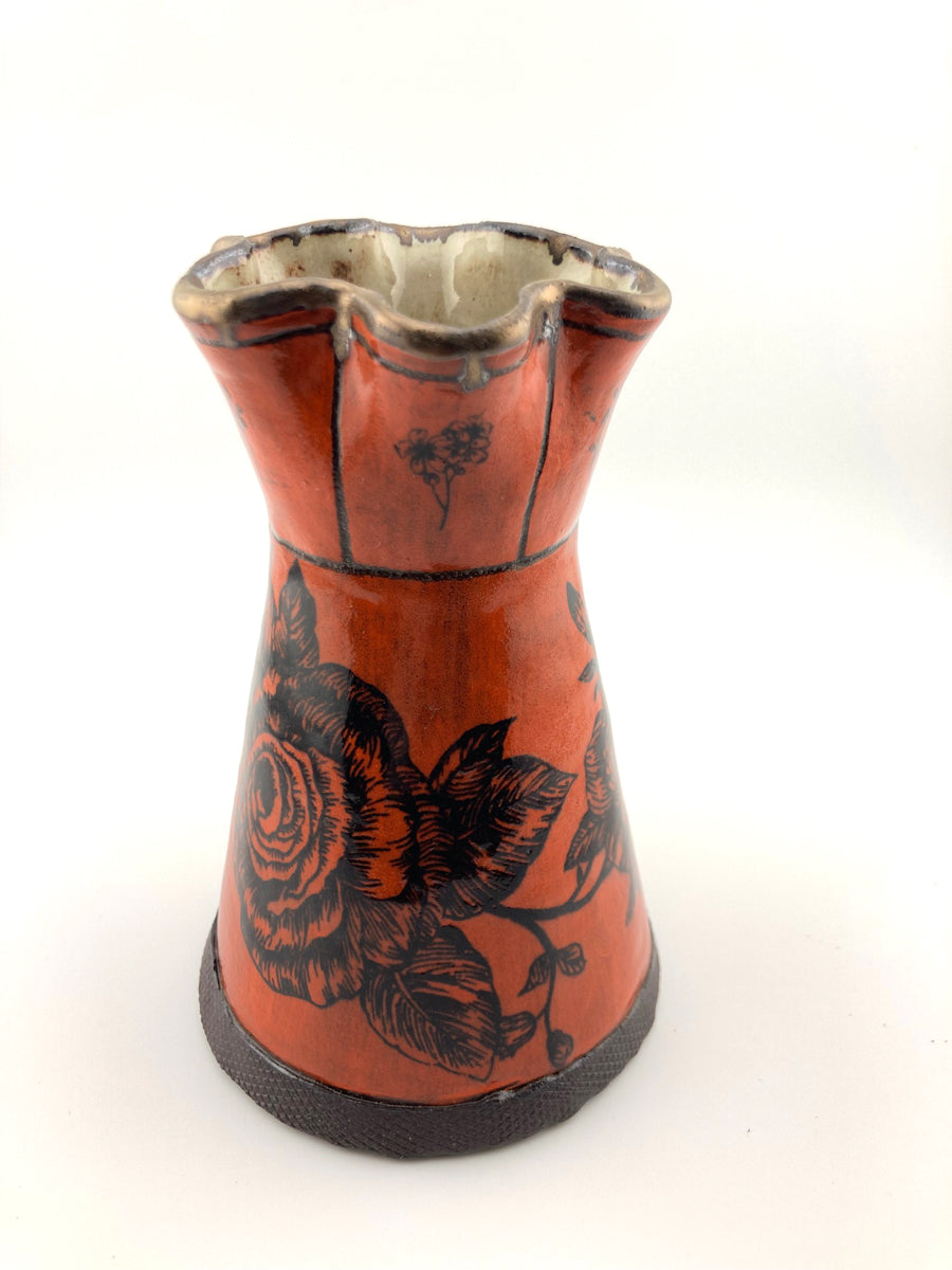 77. Bud Vase B1 (orange w/ black flowers)