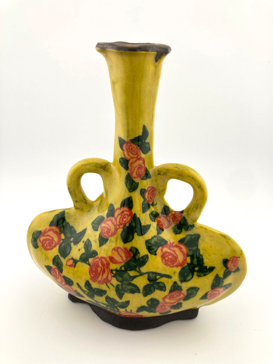 80. Bud Vase C3 (yellow w/ roses)