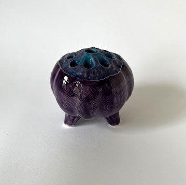 24-24. Medium Purple and Blue Tripod Vase