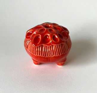 27-24. Red Anemone Tripod Vase