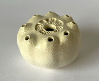 53-23 White Abalone Pod Vase
