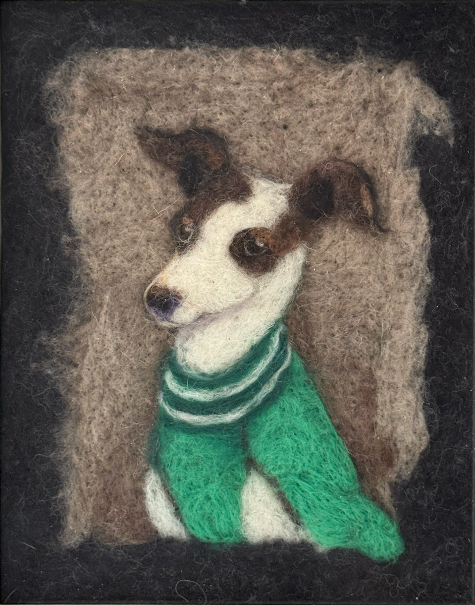253. Italian Greyhound in Green Sweater