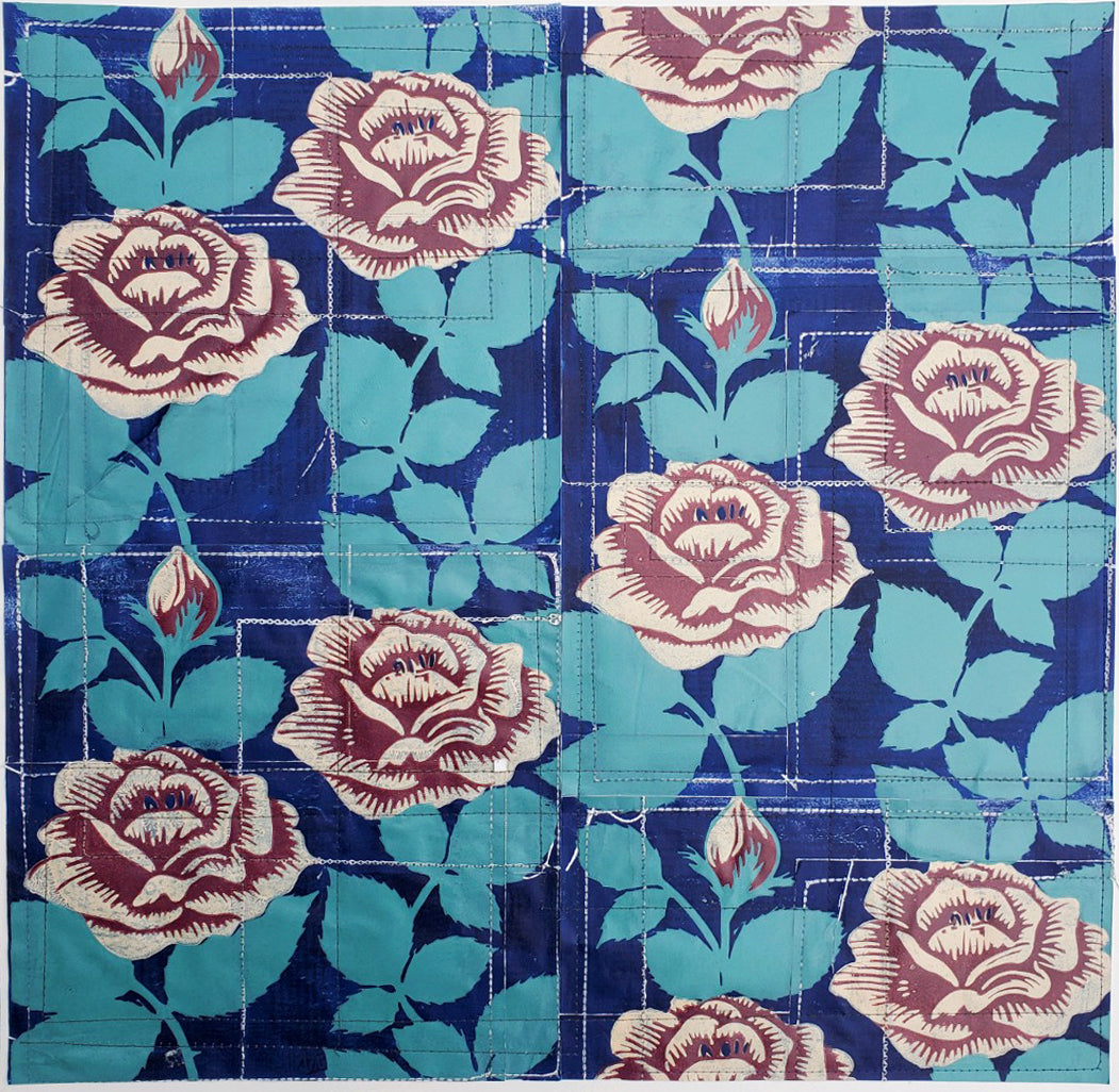 135. Abuela's Rose Repeat Half Drop Pattern (unframed)