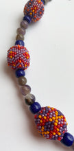 Load image into Gallery viewer, 15. Orange/Red/Purple Peyote Stitch Beaded Bead Necklace
