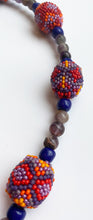 Load image into Gallery viewer, 15. Orange/Red/Purple Peyote Stitch Beaded Bead Necklace
