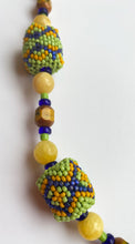 Load image into Gallery viewer, 16. Yellow/Green Peyote Stitch Beaded Bead Necklace
