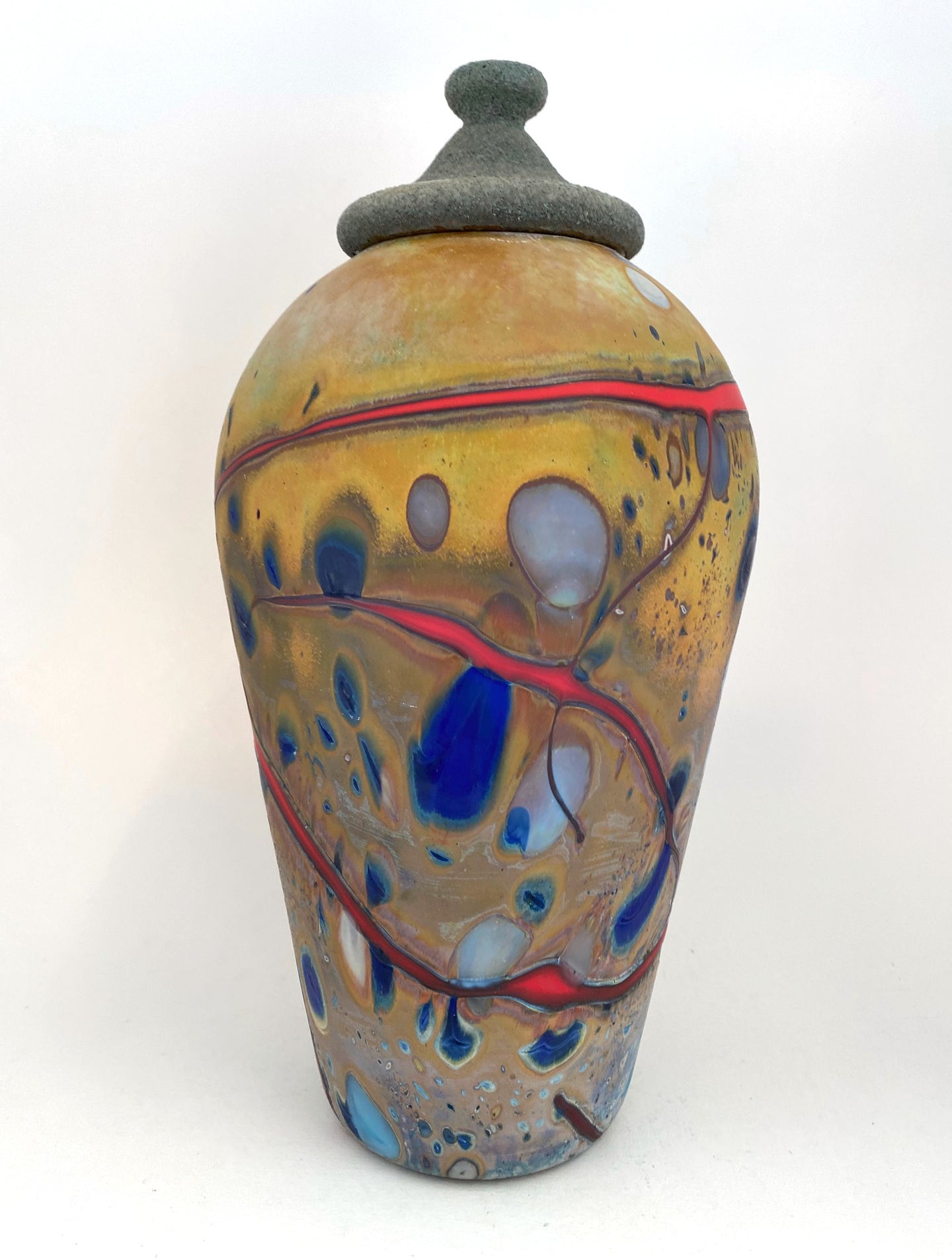 17. Faux Ceramic Urn (Lidded Vase)