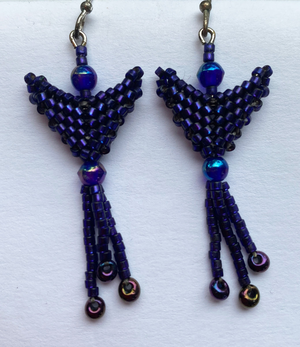 4. Deep Purple Peyote Stitch Earring