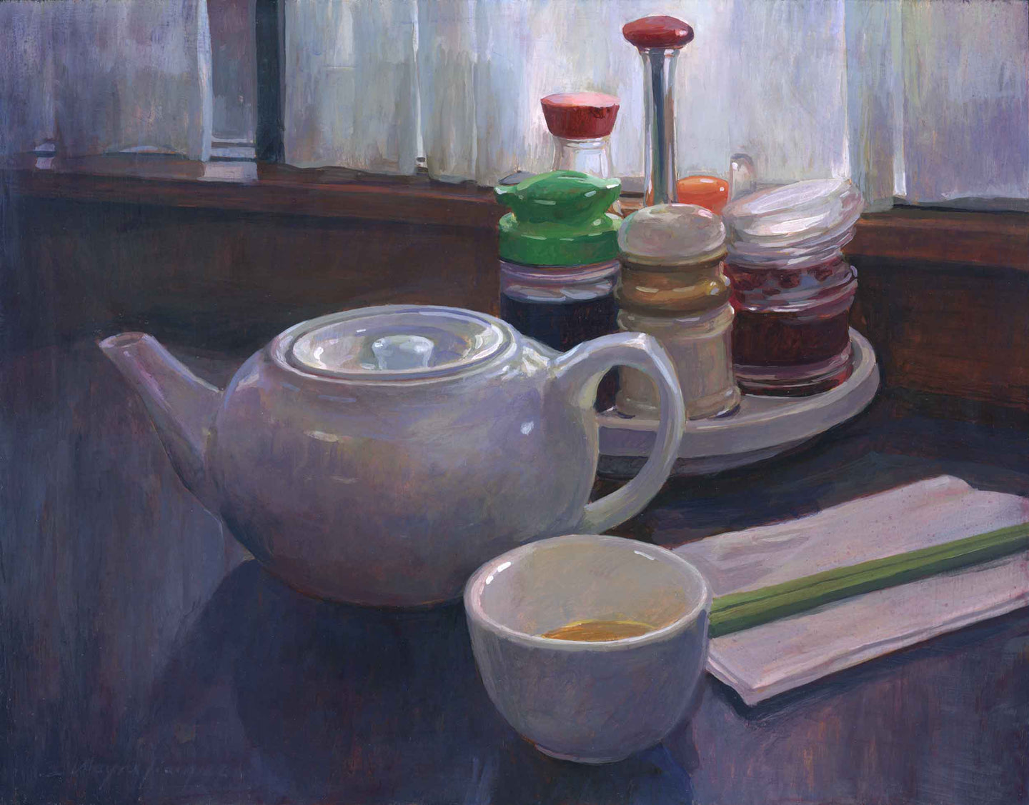 62. Round Teapot and Condiments by the Window