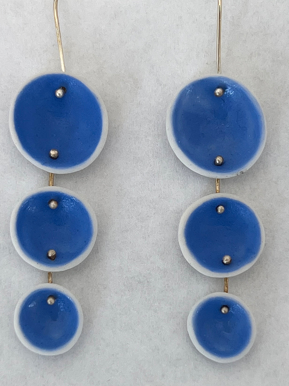 115. Blue Triple Dangle Earring