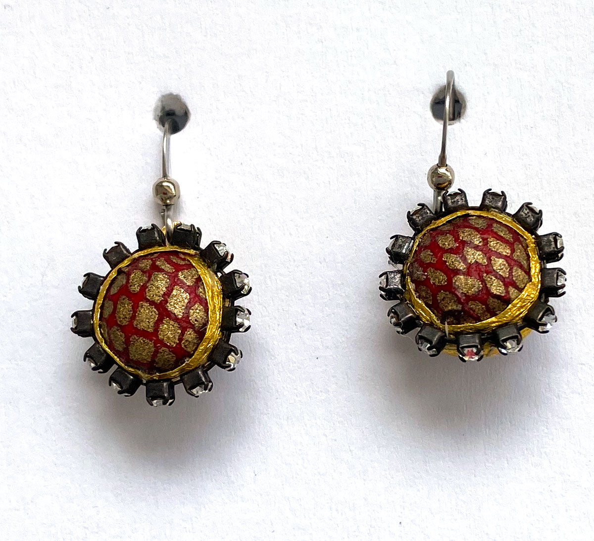 26. Round Red Marigold Earring